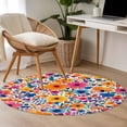 thumbnail image 4 of Round Rugs 3Ft, Colorful Spring Floral Round Area Rug Washable Indoor Throw Carpet, Farmhouse Summer Botanical Small Non Slip Circle Rug for Bedroom Living Room Home Decor Aesthetic, 4 of 8