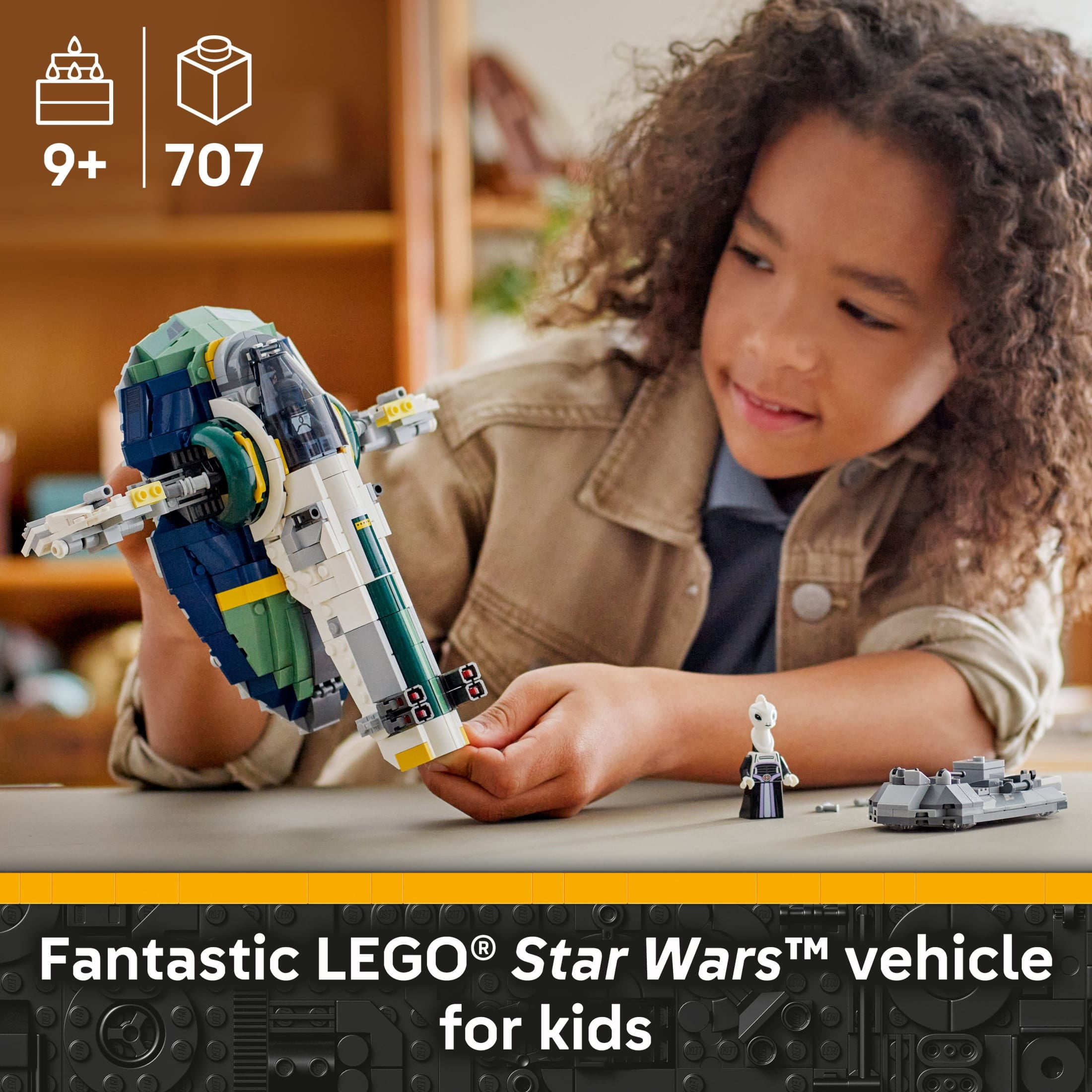 LEGO Star Wars: Attack of the Clones Jango Fett's Starship Building Toy - Pretend Play Set for Boys & Girls, Ages 9+ - Collectible Model Kit & Kids Room Decor - Gift for Birthdays - 75433