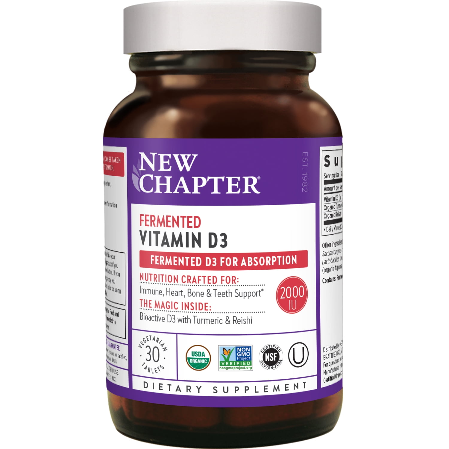 New Chapter Fermented Vitamin D3 Supplement Tablets,  30 Ct
