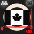 thumbnail image 3 of RECONQUEST. Canadian Flag Stickers Clear Matte Black Canada Leaf Vinyl Sticker Tactical Decal 5”X3” Accessoire Voiture Truck Bumper Laptop Window - Made in USA (3 Pack), 3 of 6
