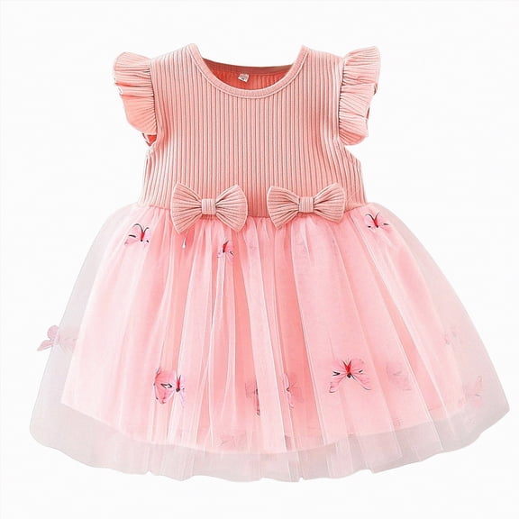 Hessimy Girls Back to School Summer Sleeveless Casual A-line Midi Dress Toddler Girls First Day of School Outfit,kindergarten(Pink,18-24 Months)