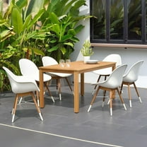 Amazonia Sheffield 7-Piece Eucalyptus Patio Dining Set with 1 Table and 6 Chairs