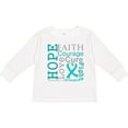 thumbnail image 3 of Inktastic Ovarian Cancer Hope Faith Motto Boys or Girls Long Sleeve Toddler T-Shirt, 3 of 5