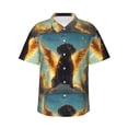 thumbnail image 1 of Balery Golden Cloud Winged Dog Camisas hawaianas de manga corta para hombre, camisas playeras de corte holgado, camisas de vacaciones con botones,3X-Large, 1 of 7