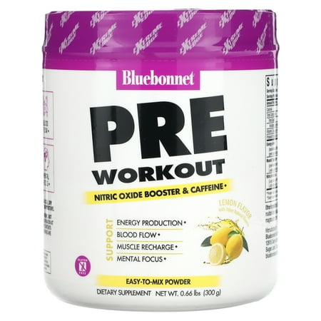 Bluebonnet Extreme Edge, Pre Workout + Nitric Oxide Booster, Lemon, 30 Servings