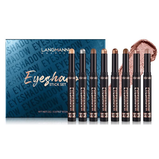 SUNSIOM 8PCS Eyeshadow Sticks Shimmer And Neutral Eye Shadow Pencil Crayon Sticks Cream Eye Shadow Stick Kit