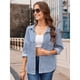 thumbnail image 4 of Camisa Vaquera para Mujer, Chaqueta, Camisa Vaquera Informal de Larga, Conjuntos de Otoño Azul L, 4 of 9