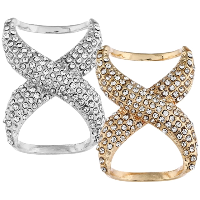 Miangastore 2pcs Rhinestone Scarf Clips Shawl Buckle Clasps Scarf Rings Fashion Clothing Jewelry
