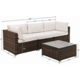 thumbnail image 3 of COSIEST 4-Piece Outdoor Furniture Set Brown Wicker Sectional Sofa, 3 of 5