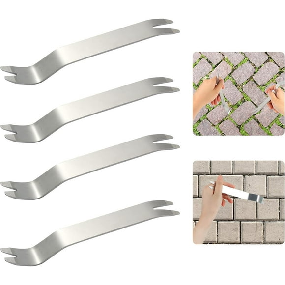4 Pieces Paver Extractor Tool Stainless Steel Paver Extraction Tool Removal Raise Sunken Brick Tool for Garden Lawn Yard Replace Prying,Scraping