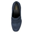 thumbnail image 3 of YDN Women Dressy Loafers Pumps Square Closed Toe Slip On Wedge High Heels Shoes Shopping Daily Wear Size 7.5 Blue, 3 of 4