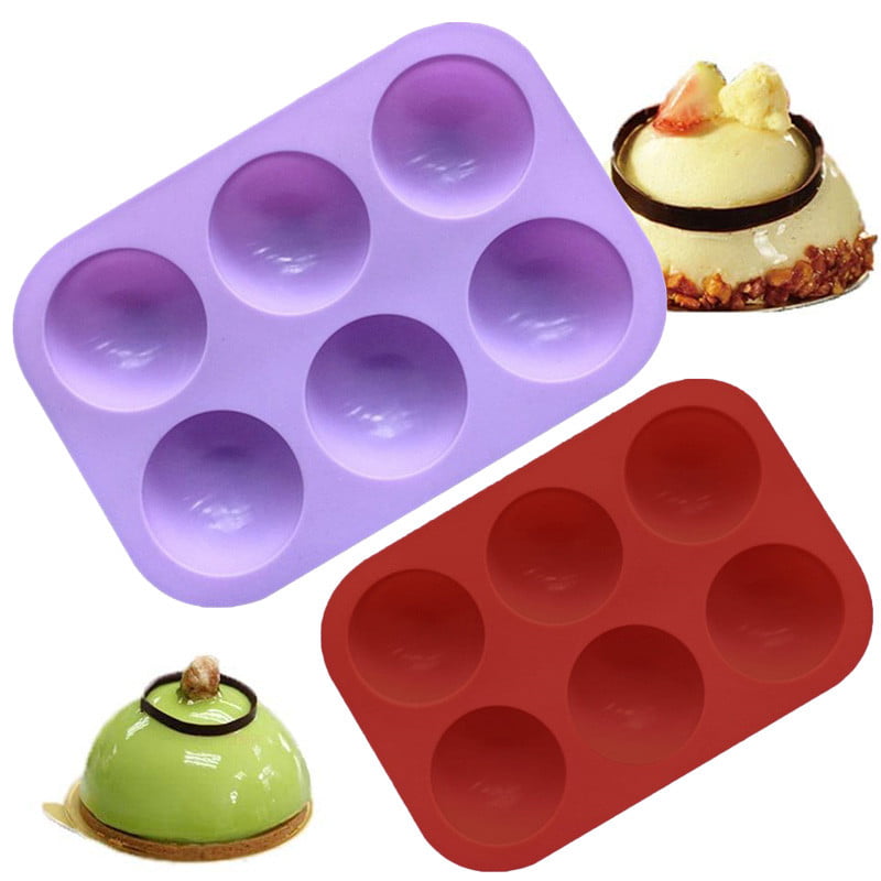 Handmade Soap,Fondant Jelly Cupcake,Chocolate Bakeware Kitchen Tools Semi Sphere Silicone Mold DIY Nonstick Cake Mold Pudding Baking Mold for DIY Baking