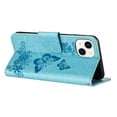 thumbnail image 6 of Feishell Wallet Case for iPhone 15 Plus,Retro PU Leather Butterfly Embossed Pattern Full Protection Anti-Scratch Magnetic Clasp Flip Holder Card Slots & Cash Pocket Phone Cover,Blue, 6 of 9