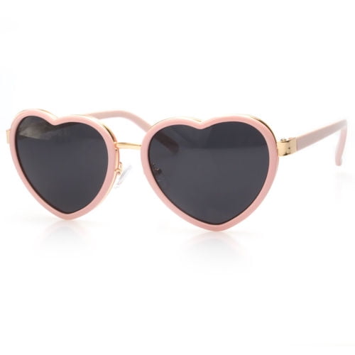 2 Pack Vintage Fashion Lolita Gold Heart Shaped Aviator Frame Women Sunglasses 