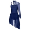 thumbnail image 4 of iiniim Lyrical Dance Costume One Shoulder Modern Contemporary Dress Dancewear for Women Girls Navy Blue M, 4 of 7