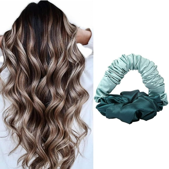 Long Hair Silk Curls Headband, Overnight Soft Hair Rollers, Heatless Curls (green)