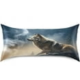 thumbnail image 3 of Wolf Satin Pillowcase for Hair and Skin Silk Pillowcase Soft Breathable Sleeping Pillow Covers Smooth Cooling Pillowcase with Envelope Closure Size Standard 20x40 in Home Decor Gifts, 3 of 7