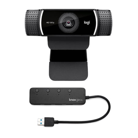 UPC: 0663701830163 | Logitech C922 Pro Stream 1080p Webcam with Knox 4-Port USB 3.0 Hub