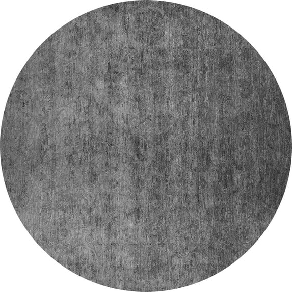 Ahgly Company Indoor Round Persian Gray Bohemian Area Rugs, 4' Round