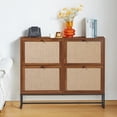 thumbnail image 3 of YOCWO Shoe Cabinet with 4 Flip Drawers, Narrow Shoe Storage Cabinet for Entryway, Walnut, 3 of 8