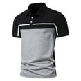 thumbnail image 2 of Men Spring Summer Leisure Sports Cotton Lapel Polo Shirts T-Shirt Short Sleeve Patchwork Male Regular Fit Breathable Blouses, 2 of 9