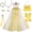 Gold Yellow, variant on Aximioll Little Girls Fairy Tale Princess Dress, Halloween Party Elegant Princess Dress up Clothes with Accessories, Toddler Princess Cosplay Outfits for Girls Age 2 - 12 Years, Purple/S