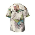 thumbnail image 2 of Easygdp Flying Butterflies-1 Men's Casual Short-sleeved Shirt with Pocket and Button Suitable for Beach Vacation Leisure - X-Large, 2 of 7
