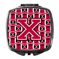 Letter X Football Crimson and White Compact Mirror