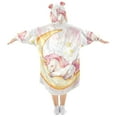 thumbnail image 6 of Unicorn Sleep Moon Oversized Wearable Blanket Hoodie Sweatshirt Flannel for Unisex Girls Boys, 6 of 7