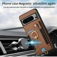 thumbnail image 4 of Phone Case for Google Pixel 8 Pro 5G Wallet Cover with Screen Protector Wrist Strap Lanyard RFID Credit Card Holder Ring Stand Cell Accessories Pixel8Pro Pixel8 XL Eight 8Pro Women Men Brown, 4 of 7