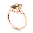 thumbnail image 2 of 2 ct Emerald Cut Simulated Champagne Diamond Solitaire Engagement Ring for Women in 18K Rose Gold, 2 of 5
