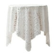 thumbnail image 2 of Elainilye Floral Embroidered Lace Tablecloth, White Rectangular Gauze Tablecloth, Crochet Tablecloth for Round Coffee Table, Decorative Table Cover for Wedding, Banquet, and Holiday Dinners, 2 of 6