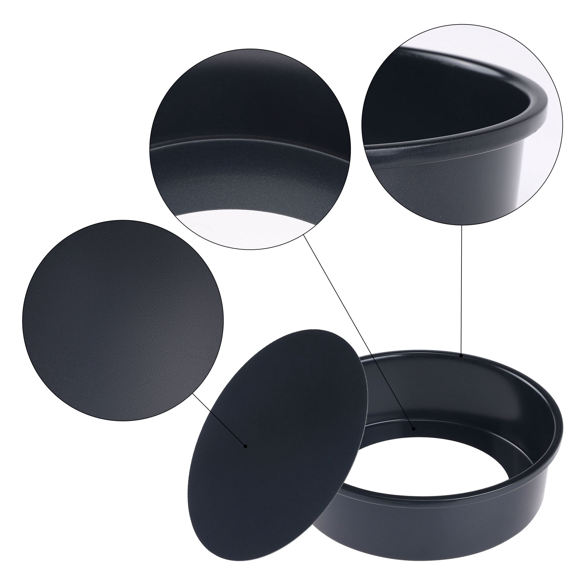 Unique Bargains 3 Pcs Nonstick Baking Sheet Pan Black 8.7*8.7*2.6in