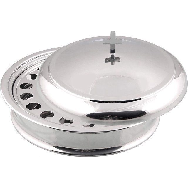 Plateau de Service pour Vin Sacré avec Couvercle - Acier Inoxydable (Miroir/argent)