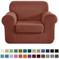 thumbnail image 1 of CHUN YI Housse de Canapé Extensible 2 Pcs à Carreaux avec Coussin, 1 of 6