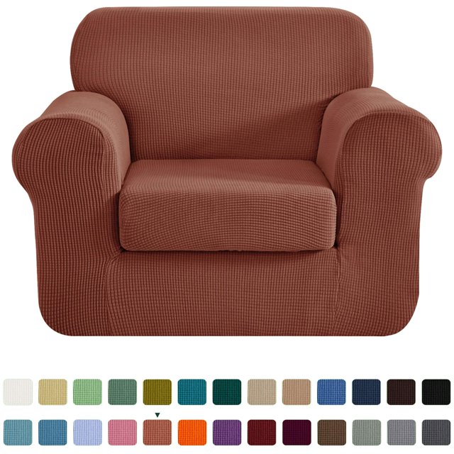CHUN YI Housse de Canapé Extensible 2 Pcs à Carreaux avec Coussin