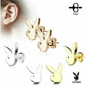 3 Pack Playboy Bunny 316L Stainless Steel Post Stud Earrings