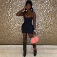 thumbnail image 1 of 2024 Été Sexy Solide Spaghetti Sangle Mini Robe Femmes Sans Manches Haute Taille Parti Club Bodycon Robe Femmes Robes Vintage, 1 of 7