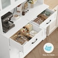 thumbnail image 5 of Homfa 71'' Tall 2 Drawer Kitchen Pantry Buffet Hutch, 4 Door Freestanding Cupboard Storage Cabinet, White, 5 of 7