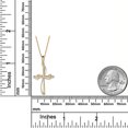thumbnail image 2 of AVORA 10K Yellow Gold Simulated Diamond CZ Ribbon Cross Pendant Necklace with 18" Chain, 2 of 5