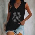 thumbnail image 2 of Moda mujer damas cuello en V suelta Tops Casual camiseta sin mangas blusa chaleco Pompotops  lopia998470, 2 of 5