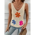 thumbnail image 3 of Spring Womens Knite Vest Top V-Neck Loose Sweater Casual Summer Clothes Apricot XL, 3 of 4