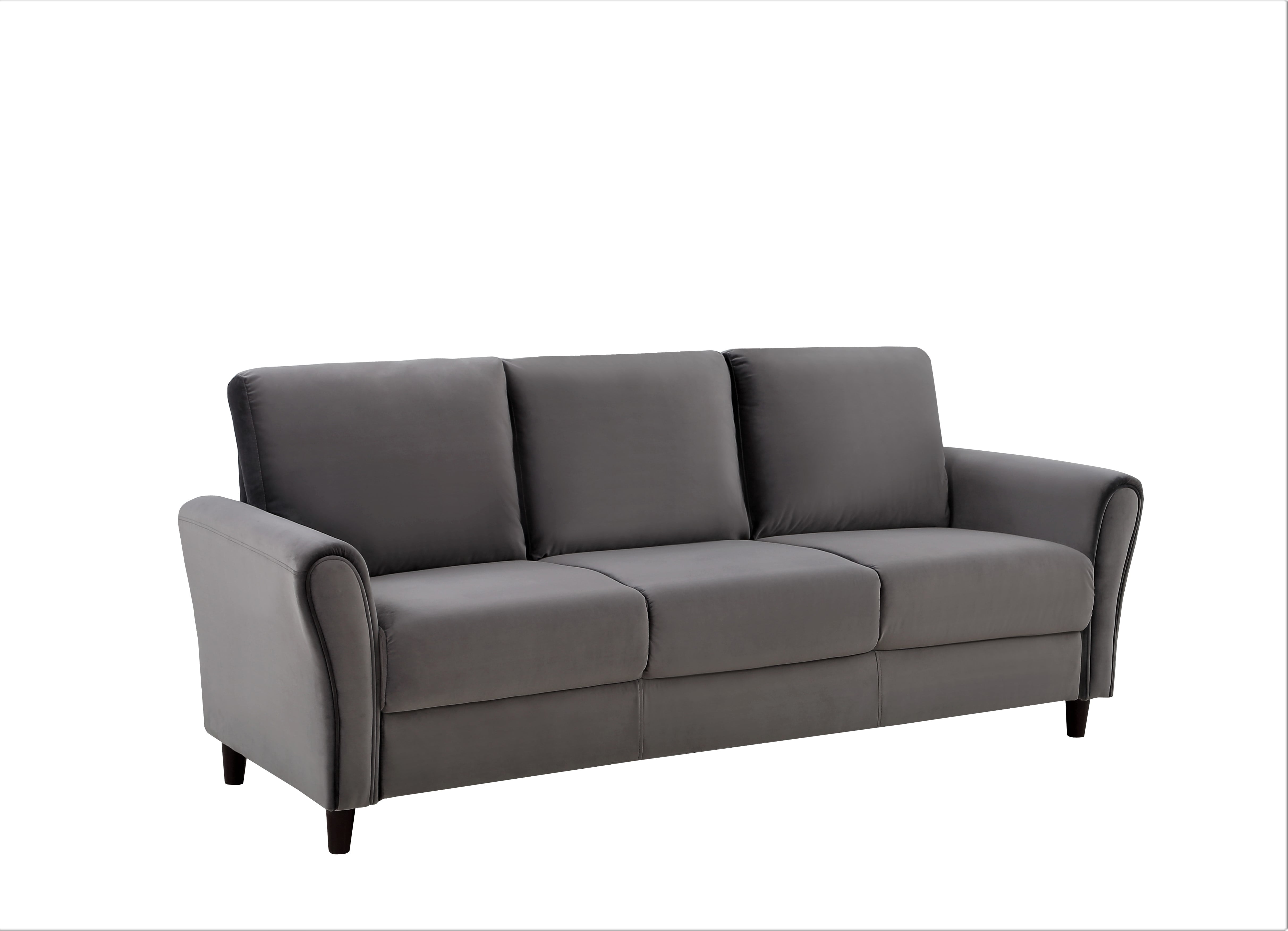 Uspridefurniture Corel 80.31" Flared Arm Gray Velvet Sofa