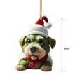 thumbnail image 6 of sunsanly 1/9Pcs Christmas Green Hair Dog Decoration Reusable Holiday Decor Xmas Tree Puppy Animal Hanging Ornament Pendant Party Supplies Gift, 6 of 8