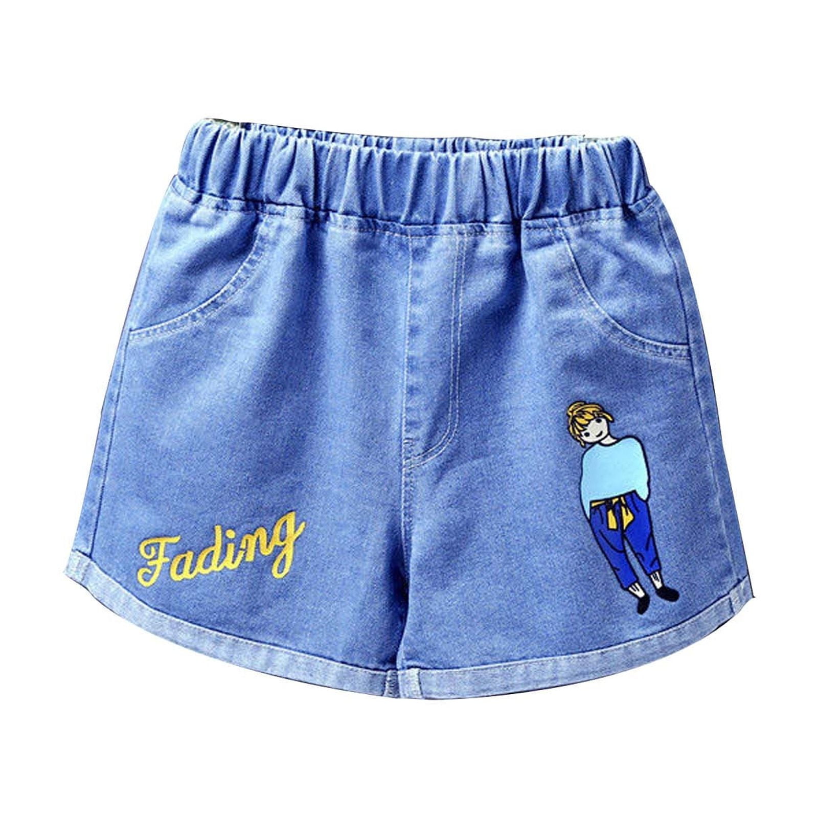 TopLLC Shorts Child s Summer Solid Girls Baby Botton Short Pants Denim Cute Shorts Overalls Girl Pants