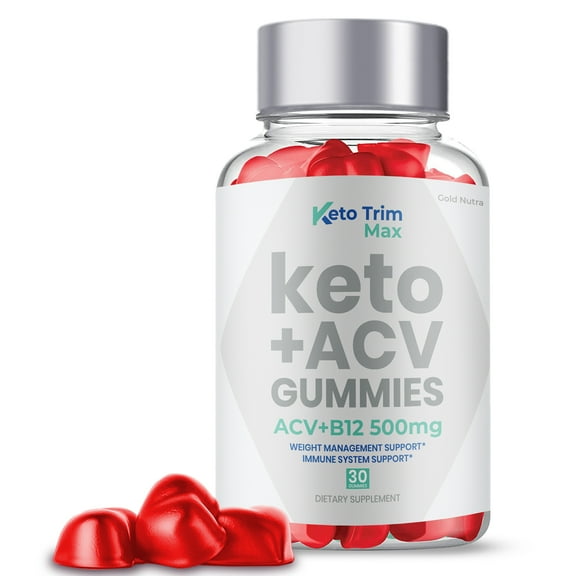 Keto Trim Max Gummies, Official Keto Trim Max Keto ACV Gummies for Weight Management, Keto Trim Max Keto Plus ACV Advanced Formula (1 Bottle)
