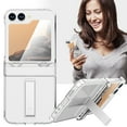 thumbnail image 2 of for Samsung Galaxy Z Flip 6 Case with [Built-in Front Screen Protector] [Kickstand][Hinge Protection][Hard PC] Ultra-Thin Shockproof Protective Phone Case for Samsung Galaxy Z Flip 6,Clear, 2 of 7