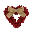thumbnail image 1 of hirigin Valentine's Day Hanging Wreath, Pleated Bow Prop Yard Fence Wall Festival Pendent Decoration, 1 of 4