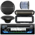 thumbnail image 1 of JVC KD-T91MBS In-Dash Marine Boat Bluetooth Radio USB AUX CD Receiver Bundle Combo With Pair Of Enrock 6.5" Black Full-Range Stereo Speakers + Stereo Waterproof Cover + 18g 50FT Marine Speaker Wire, 1 of 5