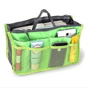 Higi Quality Handbag Organizer, Liner, Sturdy Nylon Purse Insert 13 Pockets -2 Pack Green